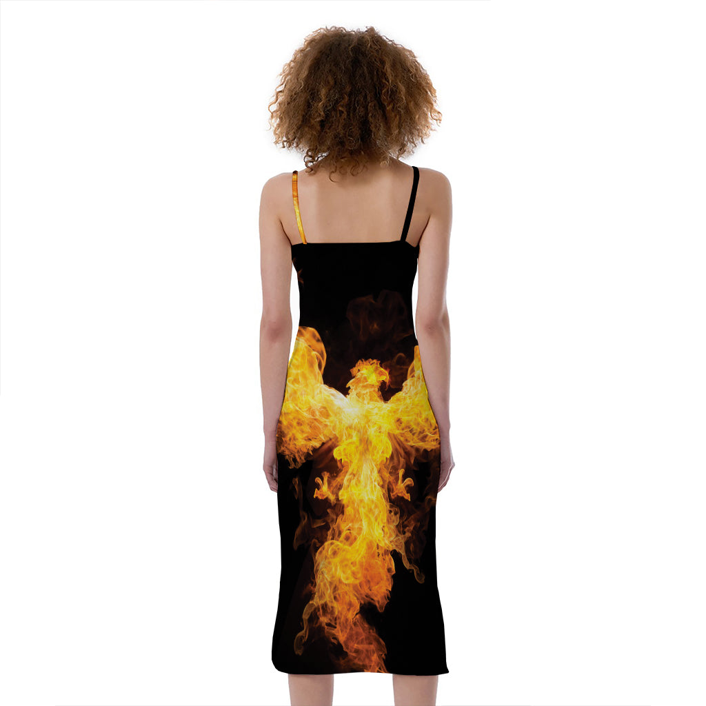 Phoenix Firebird Print Slim Fit Midi Cami Dress