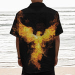 Phoenix Firebird Print Textured Short Sleeve Shirt