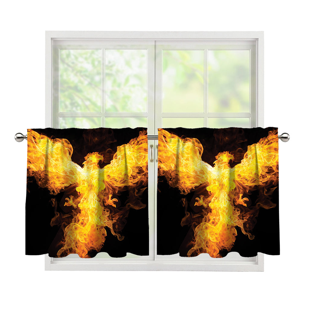Phoenix Firebird Print Tier Curtains