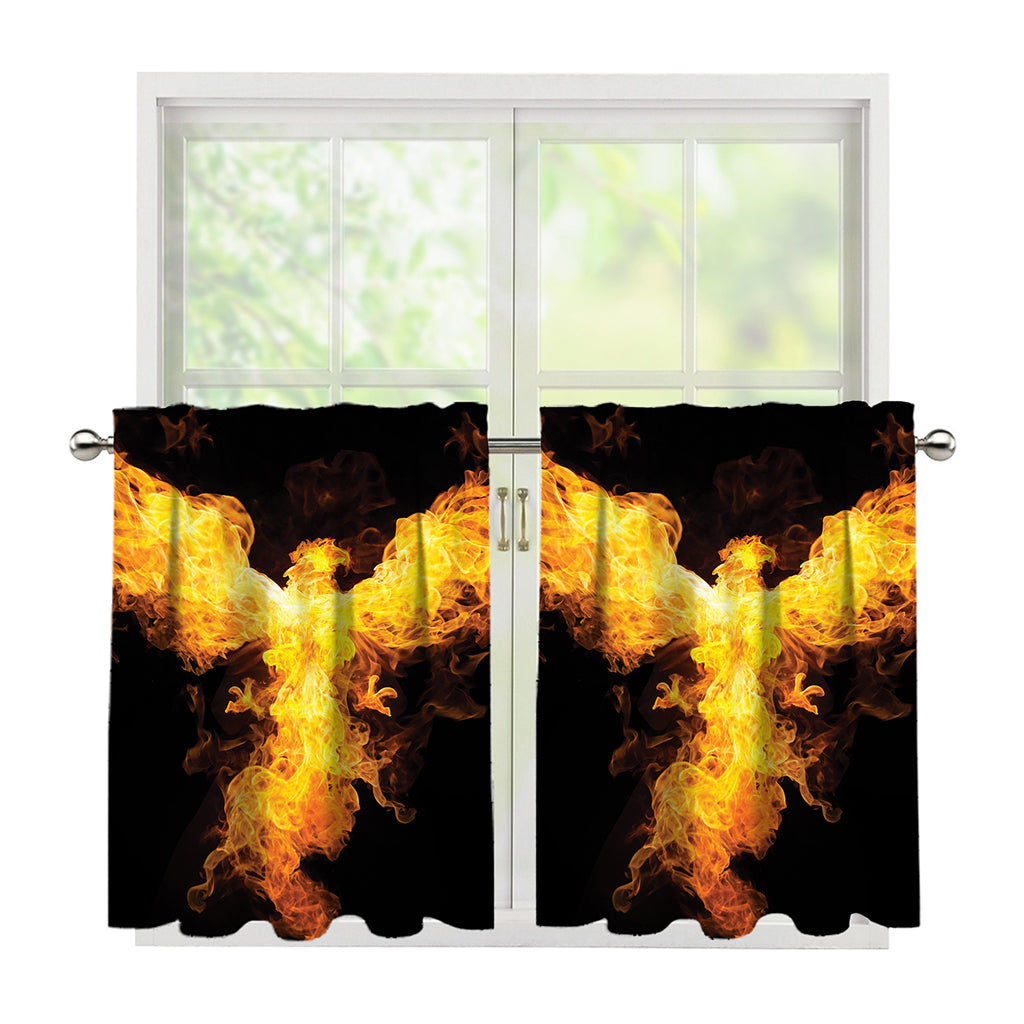 Phoenix Firebird Print Tier Curtains