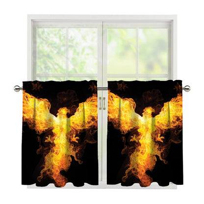 Phoenix Firebird Print Tier Curtains