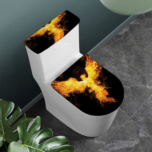 Phoenix Firebird Print Toilet Lid And Tank Cover Set