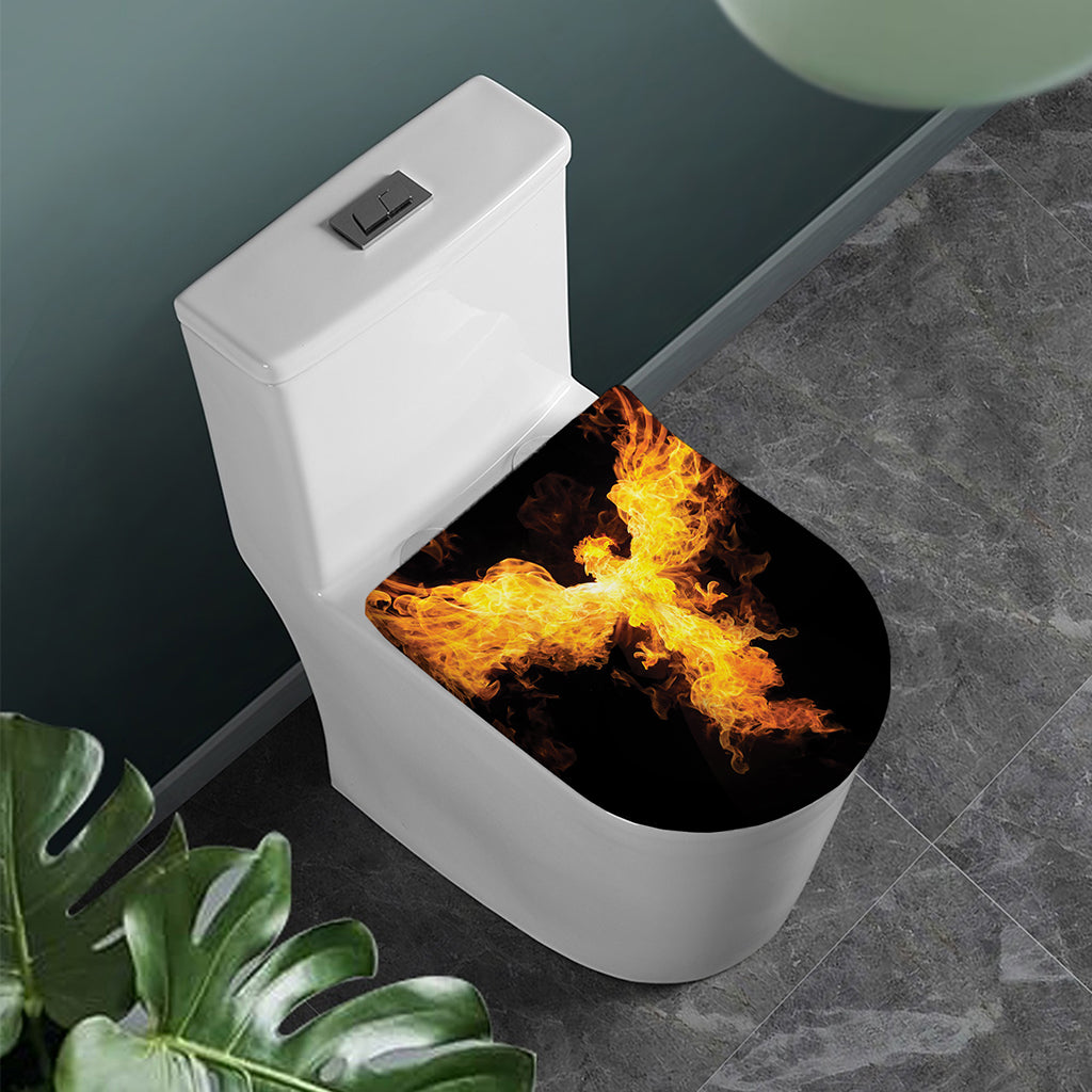 Phoenix Firebird Print Toilet Lid Cover