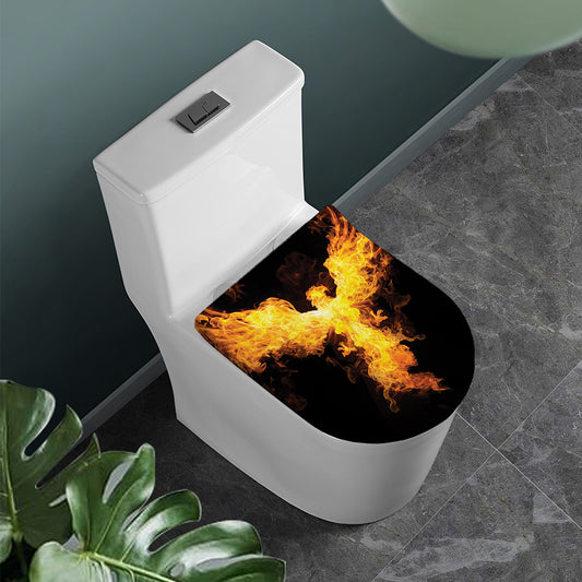 Phoenix Firebird Print Toilet Lid Cover
