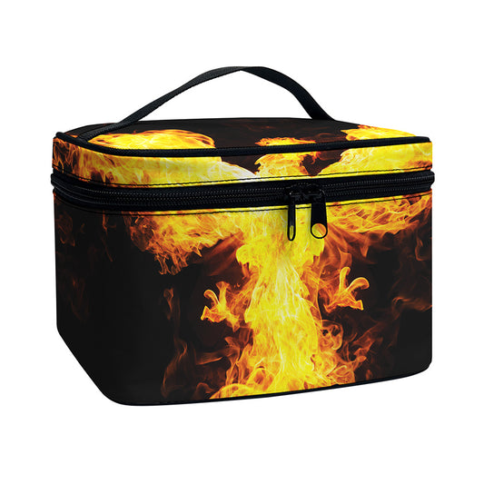 Phoenix Firebird Print Travel Makeup Bag