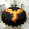Phoenix Firebird Print Waterproof Round Tablecloth
