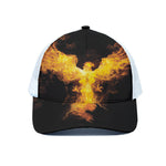 Phoenix Firebird Print White Mesh Trucker Cap