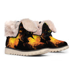 Phoenix Firebird Print Winter Boots