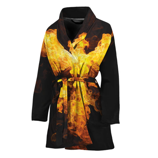 Phoenix Firebird Print Women's Bathrobe