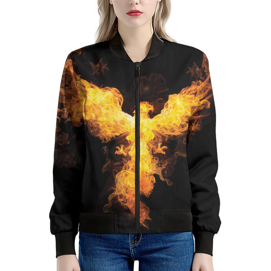 Phoenix Firebird Print Women's Bomber Jacket