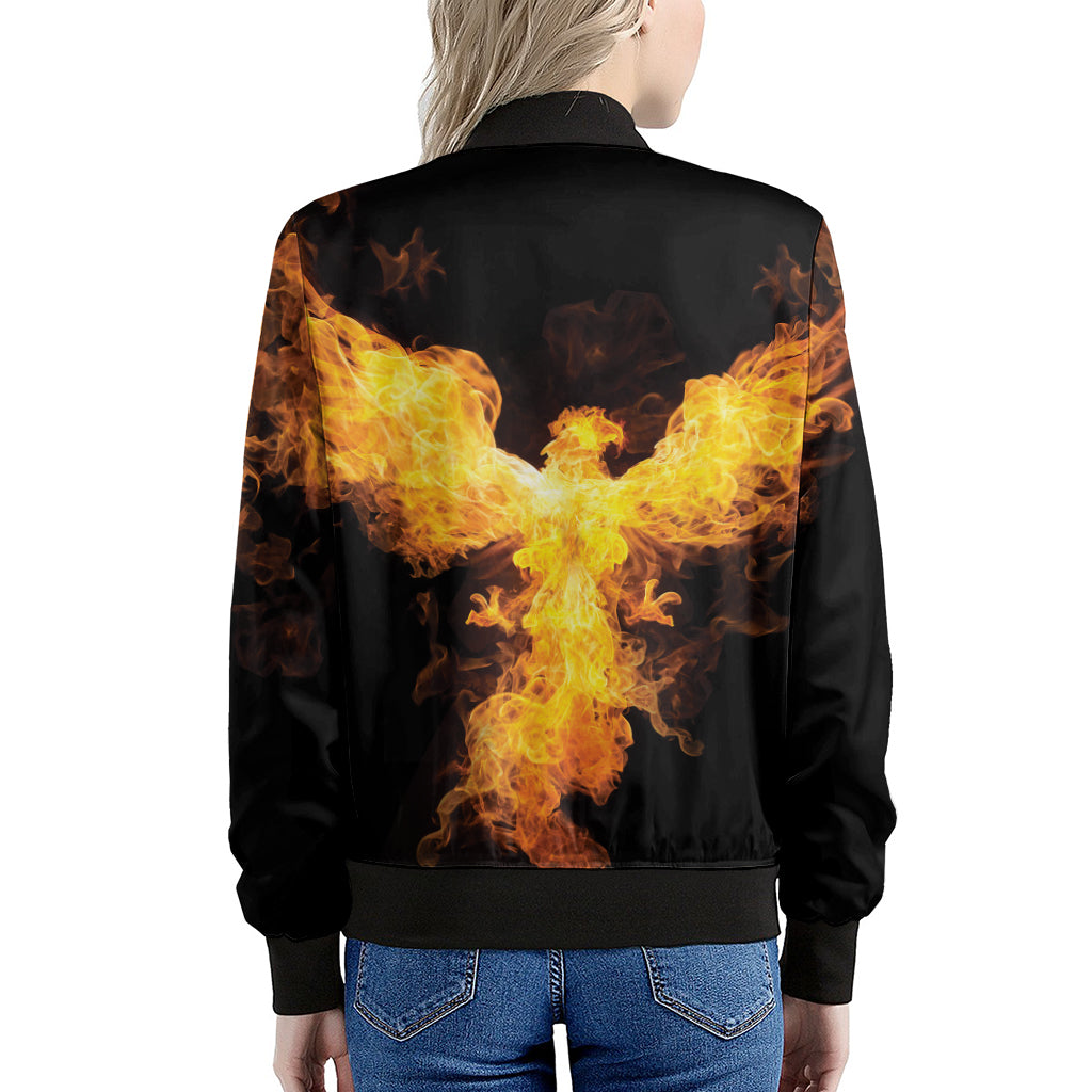 Phoenix Firebird Print Women's Bomber Jacket