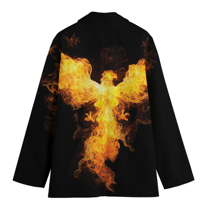 Phoenix Firebird Print Women's Cotton Blazer