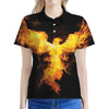 Phoenix Firebird Print Women's Polo Shirt