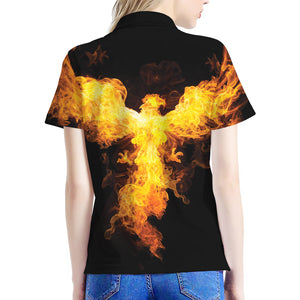 Phoenix Firebird Print Women's Polo Shirt