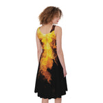 Phoenix Firebird Print Women's Sleeveless Dress