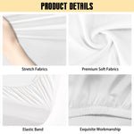 White Gray Marble Print Piano Keyboard Cover