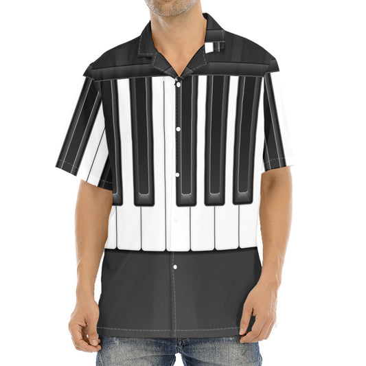Piano Keyboard Print Aloha Shirt