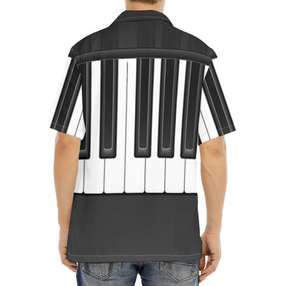 Piano Keyboard Print Aloha Shirt