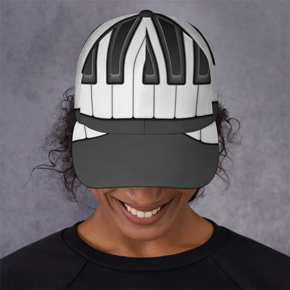 Piano Keyboard Print Baseball Cap