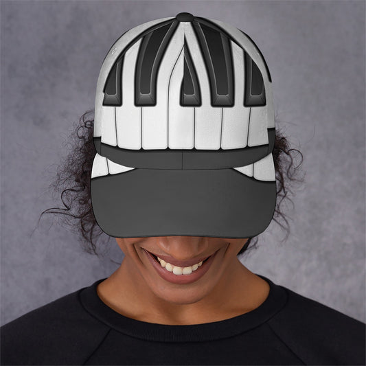 Piano Keyboard Print Baseball Cap