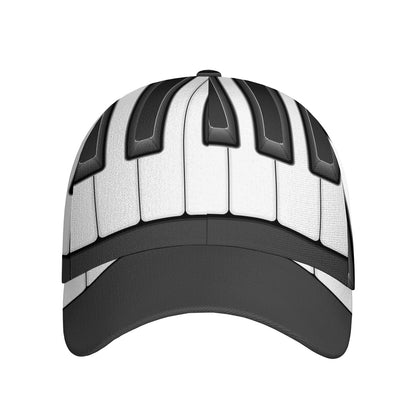 Piano Keyboard Print Baseball Cap