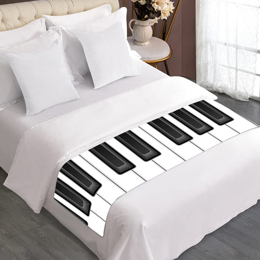 Piano Keyboard Print Bed Runner