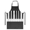 Piano Keyboard Print Bib Apron With Pocket