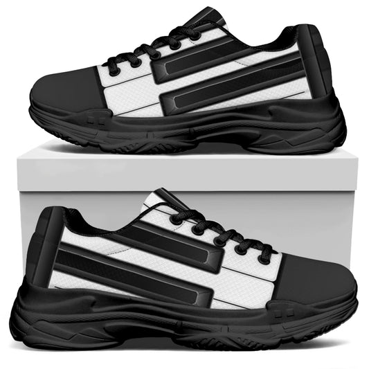 Piano Keyboard Print Black Chunky Shoes