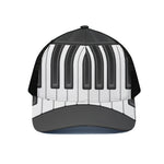Piano Keyboard Print Black Mesh Trucker Cap