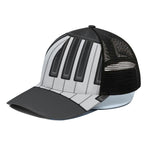 Piano Keyboard Print Black Mesh Trucker Cap