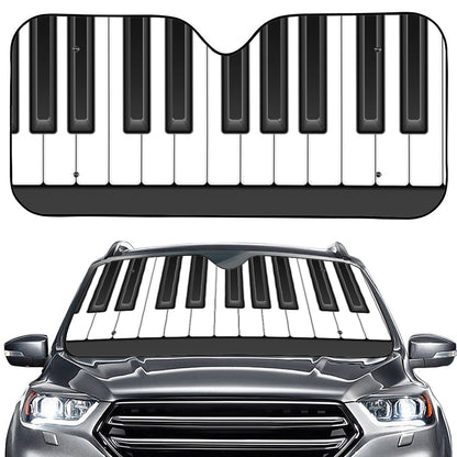 Piano Keyboard Print Car Windshield Sun Shade
