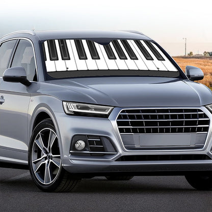 Piano Keyboard Print Car Windshield Sun Shade