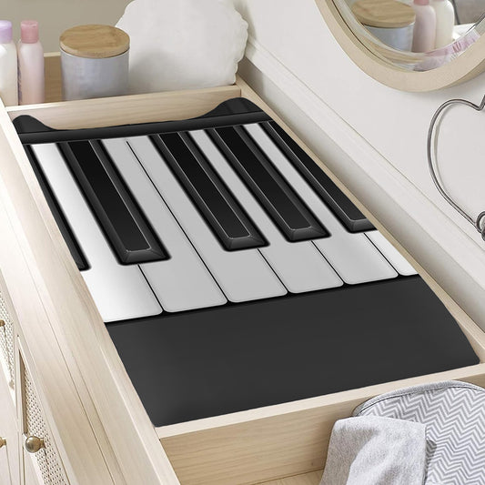 Piano Keyboard Print Changing Pad Cover