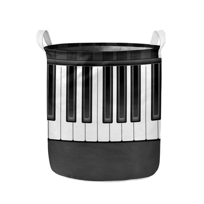Piano Keyboard Print Collapsible Laundry Basket