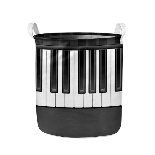 Piano Keyboard Print Collapsible Laundry Basket