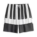 Piano Keyboard Print Cotton Shorts