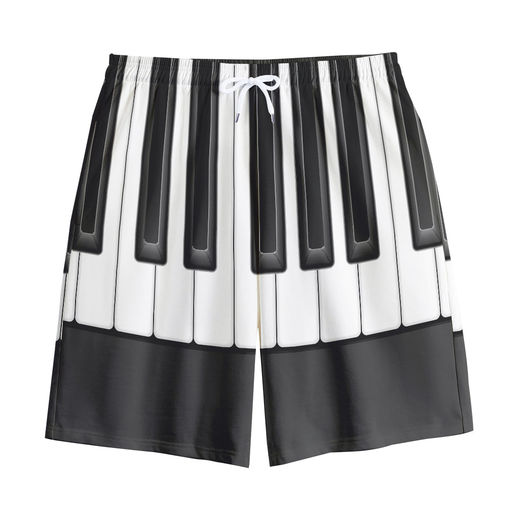 Piano Keyboard Print Cotton Shorts