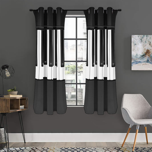 Piano Keyboard Print Curtain