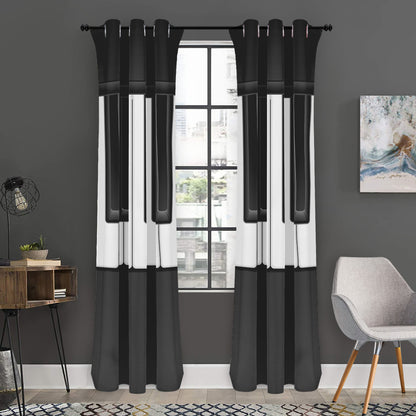 Piano Keyboard Print Curtain