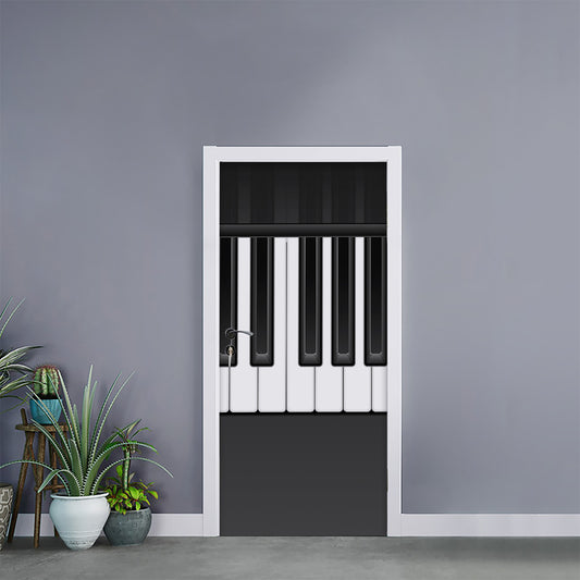 Piano Keyboard Print Door Sticker