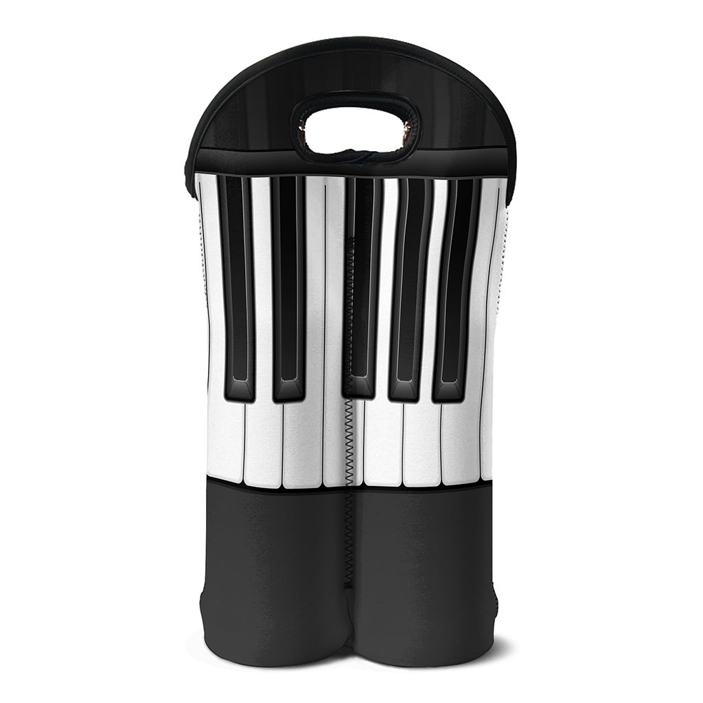 Piano Keyboard Print Double Neoprene Wine Tote