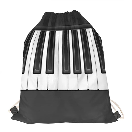 Piano Keyboard Print Drawstring Bag