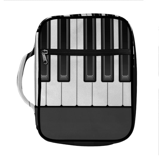Piano Keyboard Print Front Pocket Bible Bag