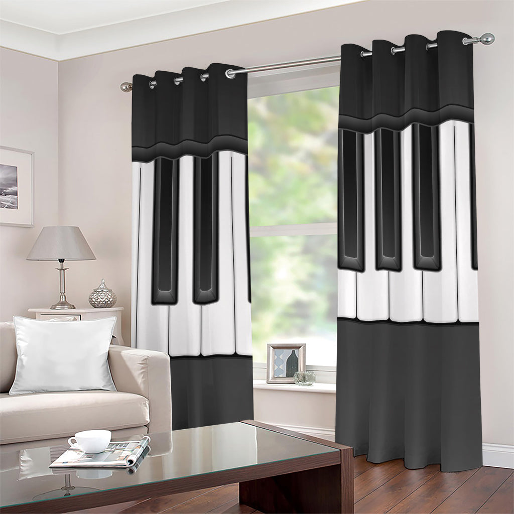 Piano Keyboard Print Grommet Curtains