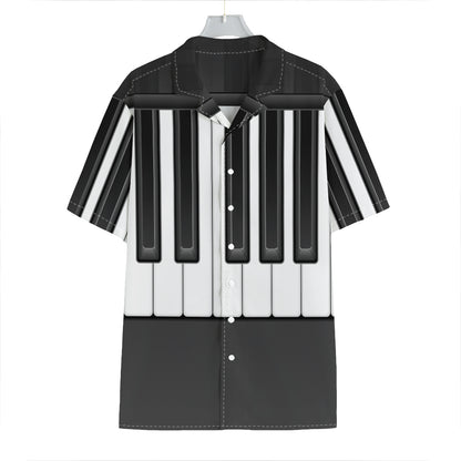 Piano Keyboard Print Hawaiian Shirt