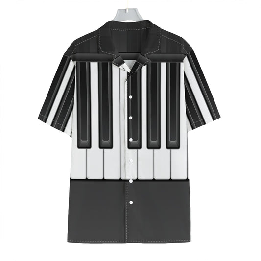 Piano Keyboard Print Hawaiian Shirt