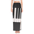 Piano Keyboard Print High Slit Maxi Skirt