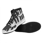 Piano Keyboard Print High Top Leather Sneakers