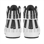 Piano Keyboard Print High Top Leather Sneakers
