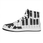Piano Keyboard Print High Top Leather Sneakers